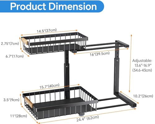 Under Sink Organizer (Large-1-Pack / Black)