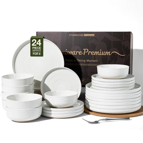 Stoneware Dinnerware Sets for 8 (White)