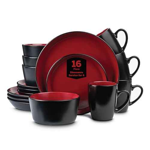 Albie Stoneware 16 Piece Modern Dinnerware Set (16 Count)