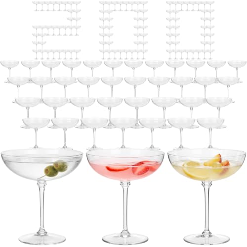 200 Pcs Plastic Coupe Glasses 9 oz Disposable Martini Glasses for Cocktails (200 Count)