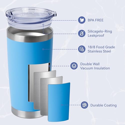 20oz Stainless Steel Tumblers Bulk (Royal Blue-A / 1 Count (Pack of 1))