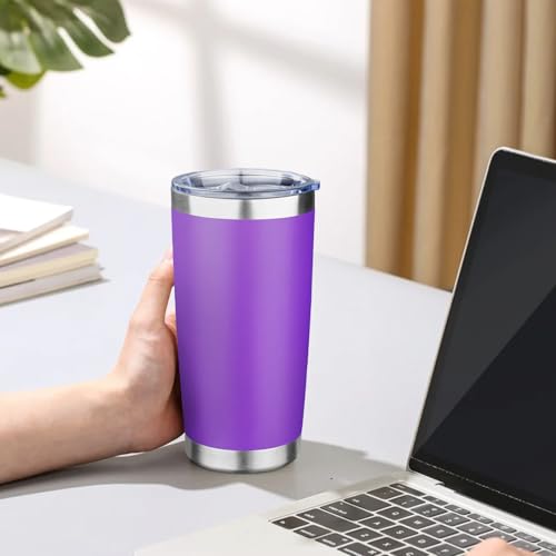 20oz Tumbler with Lid Double Wall Vacuum Insulated Travel Coffee Mug Stainless Steel Thermal Cup Powder Coated Sturdy Coffee Tumbler Bulk for Hot and Cold Beverages (20 Ounces (6 Pack) / Green-Teal-Orange-Yellow-Purple-Lavender)