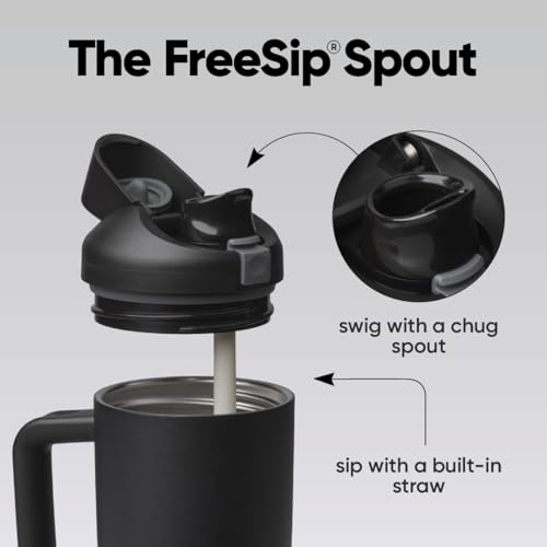 FreeSip Tumbler Stainless Steel Water Bottle 30 oz Very (Very, Very Dark / 30 Ounces)