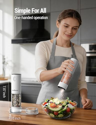 Electric Salt and Pepper Grinder Set (Large / Snow White)