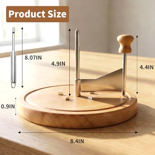 ZZXLLLO Girolle Cheese Curler Shaver Wheel with Lid for Tête de Moine (Wood)