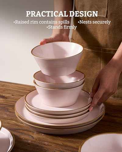 Saturn Plates and Bowls with Rim (18 Count)