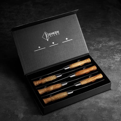 SENKEN 6 Piece Damascus Steel Steak Knife Set (6 Count)