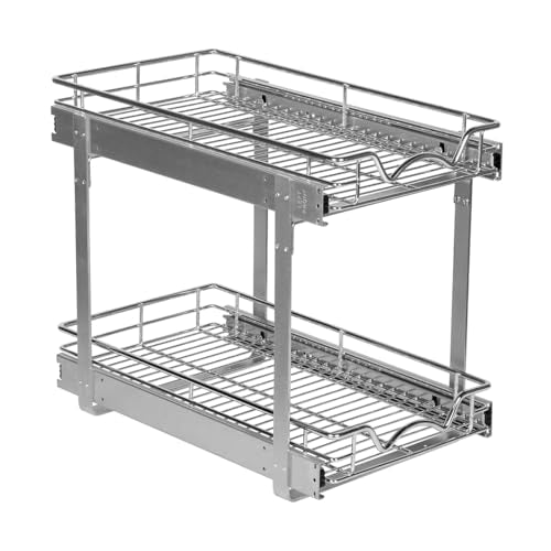 2-Tier Pull-Out Cabinet Organizer for Kitchen, 11" W x 21”D x 16.5" H (11 Inch / Two Tier)