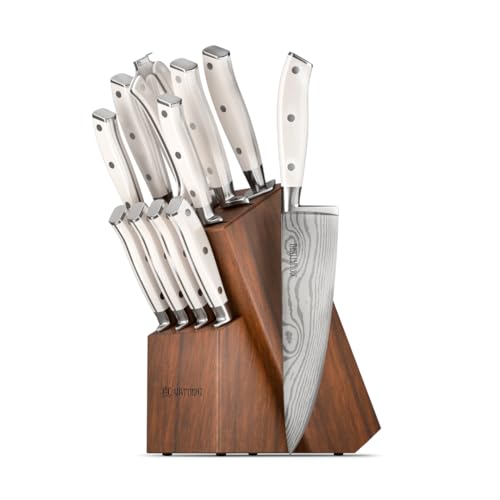 Yatoshi 12 Piece White Knife Block Set