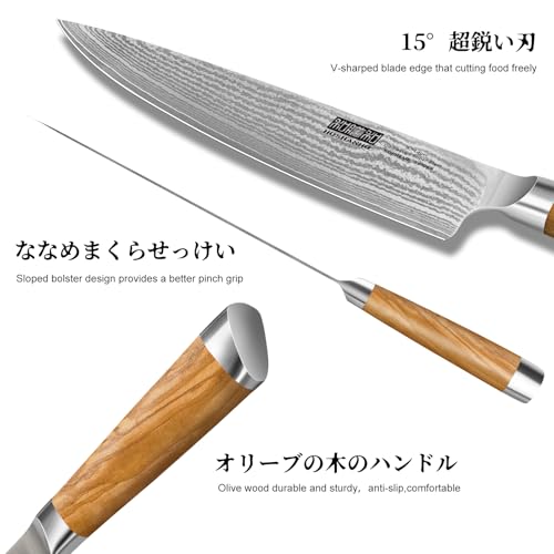 Damascus Kitchen Knife Set 5PCS (5 Count)