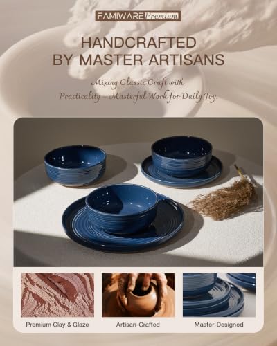 Ceramic Dinnerware Set for 4 (Abyssal Blue)
