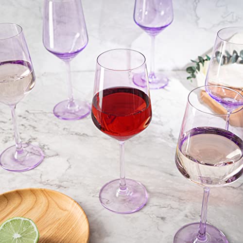 Purple Colored Wine Glass Set (6 Count)