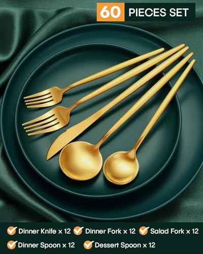 60 Piece Silverware Set for 12 (60 Count)