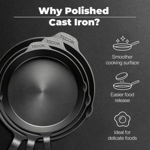 Polished Cast Iron Skillet 12 Inch (BLACK - Polished / 12 Inch / 30,5 cm)