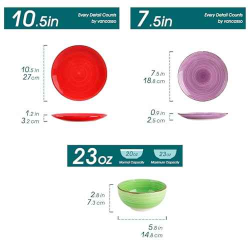 Bonita Dinnerware Set Multicolor Stoneware 18 Pieces Service for 6 (18 Count)