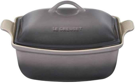 Le Creuset Heritage Stoneware Deep Baker with Lid, 4.5 qt., Oyster