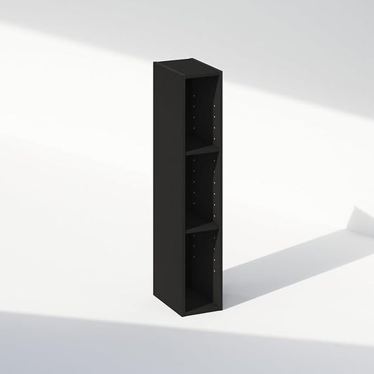 Furinno Reed 3-Tier Closet Organizers and Storage, Closet Organizer, Open Shelf Closet Storage, for Wardrobe, Bedroom, Living Room, 6-Inch Width, Blackwood