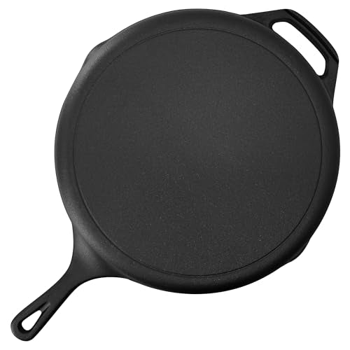 12 Inch Pre Seasoned Cast Iron Skillet with Cast Iron Lid (12 Inch Skillet / 12 Inch Skillet)