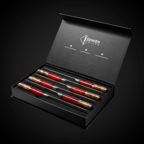 SENKEN Damascus Steak Knife Set (6 Count)