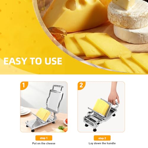 Commercial Cheese Slicer With Wire 6mm Cheese Cutter Butter Cutting Board Machine Aluminum Alloy Commercial Cheese Slicer with 316 Stainless Steel Wire Kitchen Cooking Baking Tool (0.24")