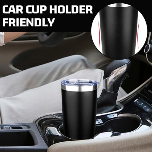 20oz Tumbler with Lid Double Wall Vacuum Insulated Travel Coffee Mug Stainless Steel Thermal Cup Powder Coated Sturdy Coffee Tumbler Bulk for Hot and Cold Beverages (20 Ounces (4 Pack) / Black-Purple-Glacier-White)