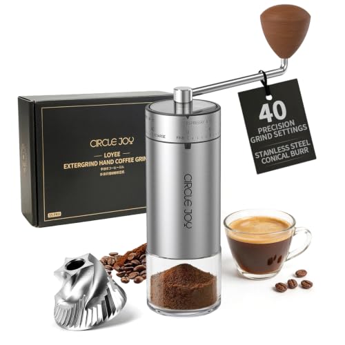 Manual Coffee Grinder with 40 External Adjustable Settings