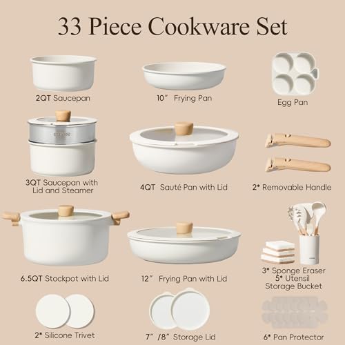 33pcs Pots and Pans Set Non Stick