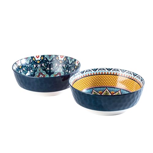 Large Salad Bowl Sets for Serving Soup (Blue / 48 Oz)