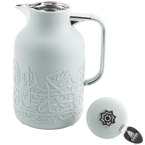Insulated Carafe Flask 1L For Hot Coffee & Tea (Green mint & Silver)