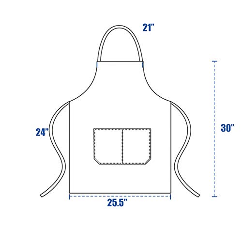 12 Pack Plain Bib Aprons with 2 Pockets (12 Count)