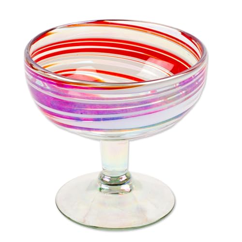 Artisan Handblown Cocktail Ecofriendly Red Mexico Tableware Drinkware 'Trendy Enchantment' (4 Count)