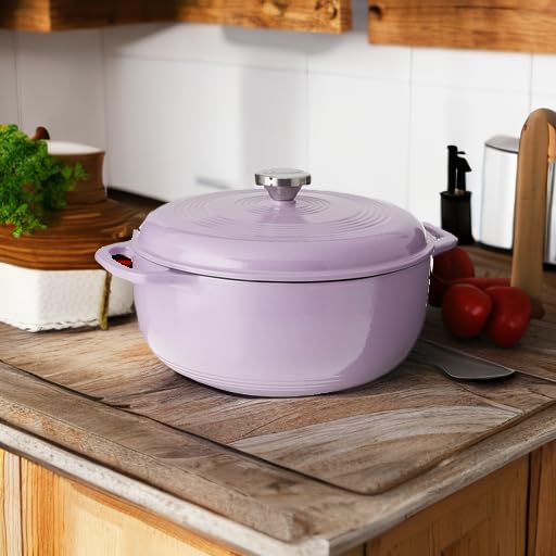 7.5 Quart Enameled Cast Iron Oval Dutch Oven with Lid