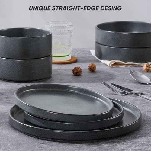 16 Piece Stoneware Dinnerware Sets with Pasta Bowls (16 Count)