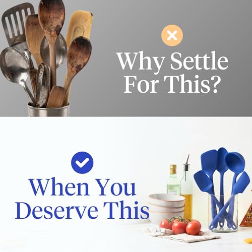 5 Piece Silicone Kitchen Utensils Set (Royal Blue / 5 - Piece Set)