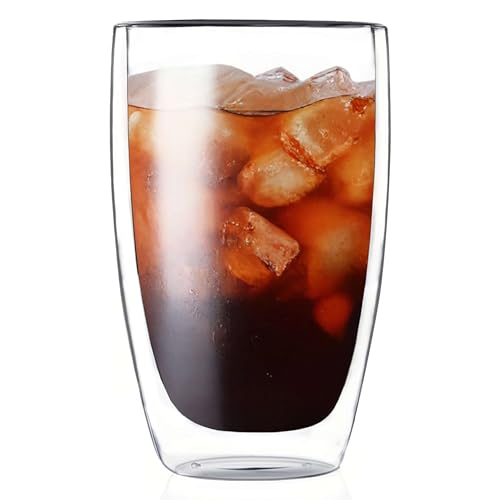 17oz Double Walled Glass Coffee Mugs (17 Ounces)