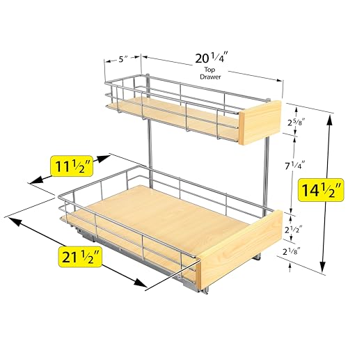 SELECT™ Pull Out Under Sink Kitchen Cabinet Organizer (11.5"W x 21"D Wood)