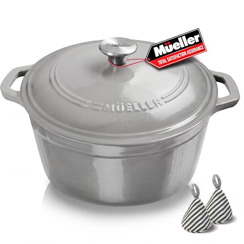 Mueller 6 Quart Enameled Cast Iron Pot Dutch Oven