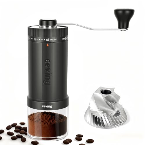 World's First 60g Large Capacity Manual Coffee Grinder (MEGA PRO Gray / Steel Burr)