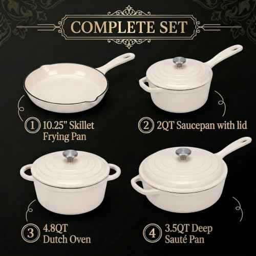 Nonstick Enameled Cast Iron Cookware Set