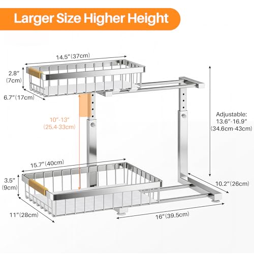 Under Sink Organizer (Large-1-Pack / Silver)
