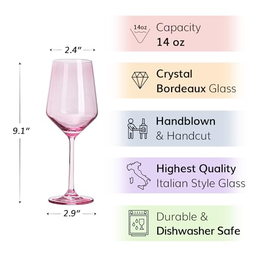 Pink Wine Glasses Stemware Collection (6 Count)