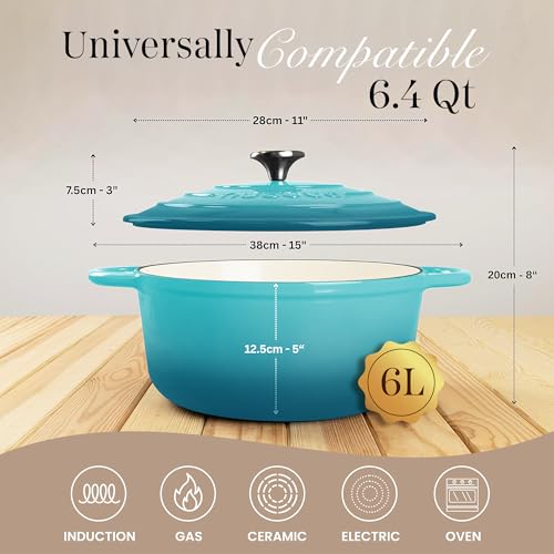 Enamelled Cast Iron Dutch Oven Pot with Lid