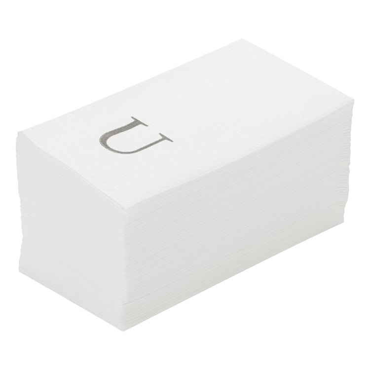 Silver U White Linen Feel Guest Towel Napkin (2000 Count)