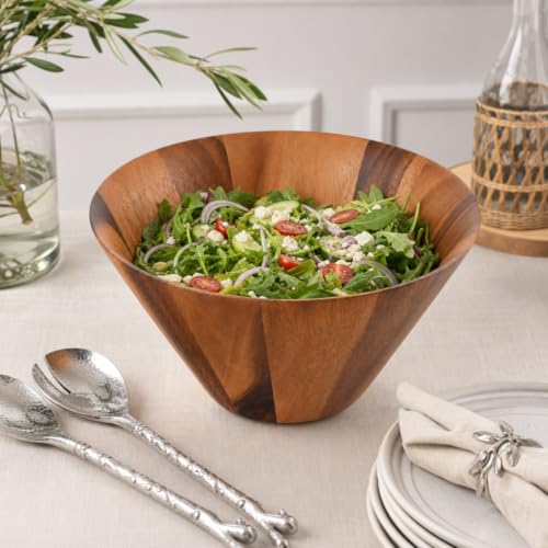 Acacia Wood Serving Bowl (7.5" Tall x 12" Diameter)