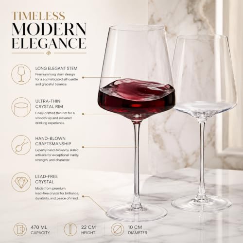Long Stem Modern Wine Glasses