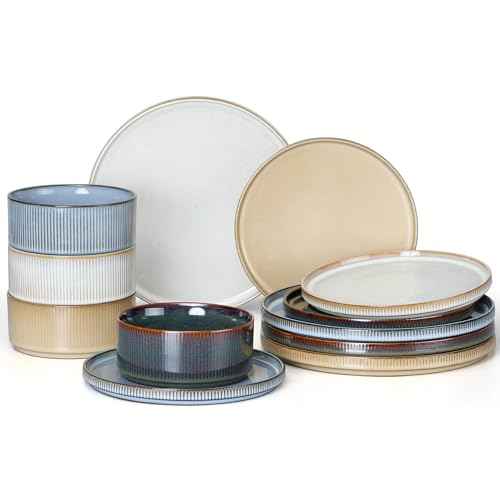 12 Piece Plates and Bowls Sets