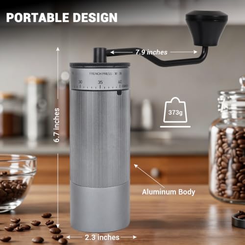 Mini Manual Coffee Grinder With 40 Adjustable Settings (M06 PRO / Steel Burr)