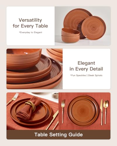 Ceramic Dinnerware Set for 4 (Terracotta)