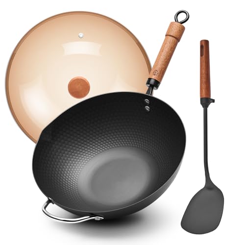 Carbon Steel Wok with Lid (12.59-inch-DBH)