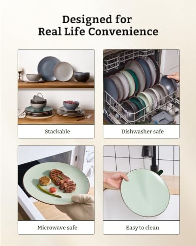 Venus Plates and Bowls Sets (Light Green / Serves 4 (12pc))